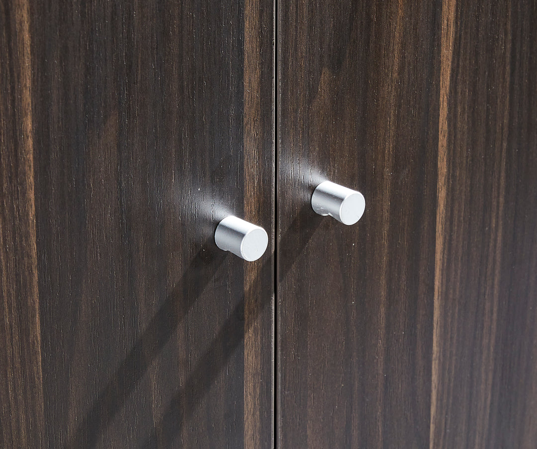 Titan Walnut Plywood Bookshelf with Black Storage Cabinet – Modern Shelving Unit