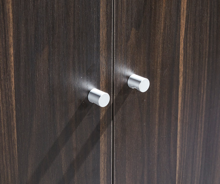 Titan Walnut Plywood Bookshelf with Black Storage Cabinet – Modern Shelving Unit