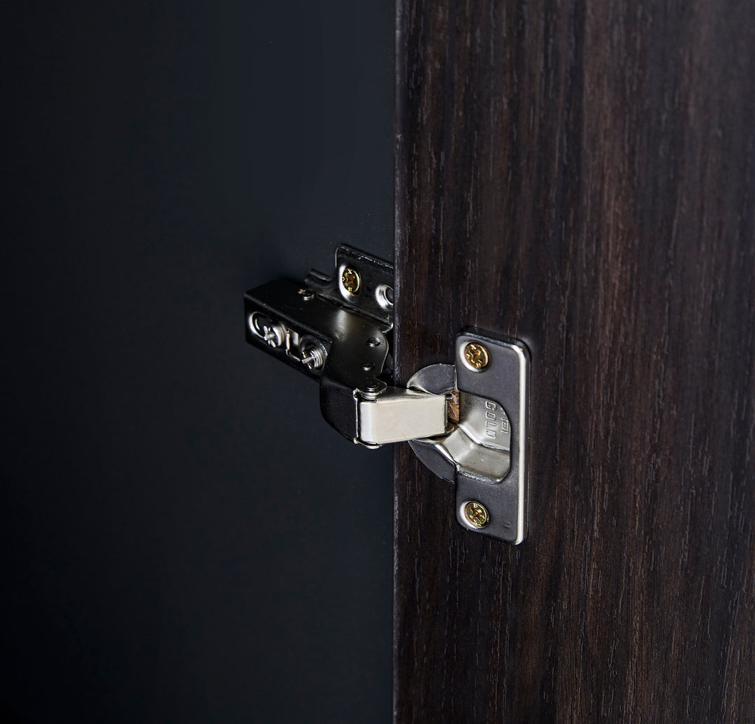 Titan Walnut Plywood Bookshelf with Black Storage Cabinet – Modern Shelving Unit