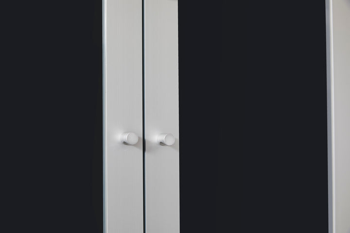 Titan Walnut Plywood Bookshelf with Glass Display and Storage Cabinet – Contemporary Design