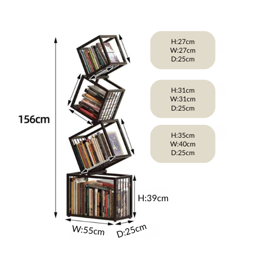 Desk One Modern Metal Bookshelf