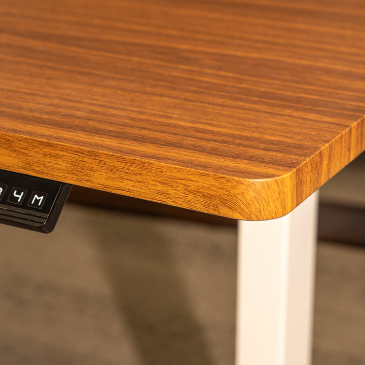 L-Shaped 3-Leg Standing Desk With Dual Tabletop and Triple Motors
