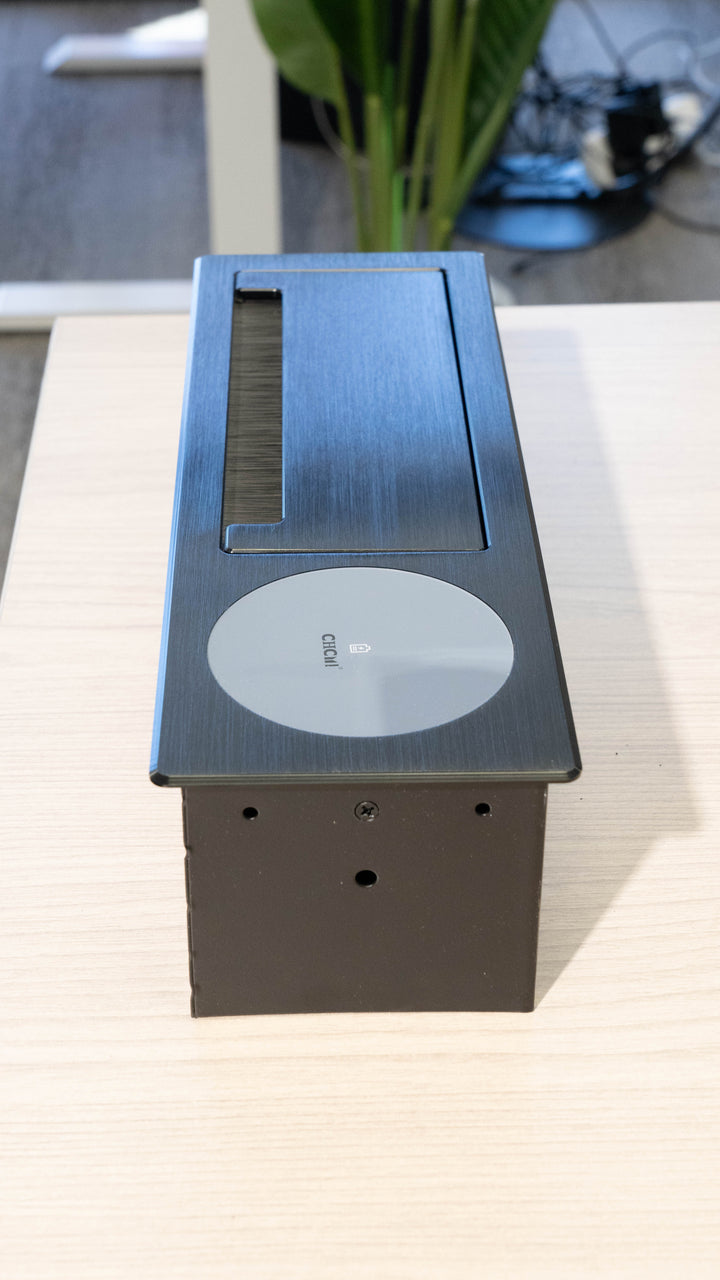 Wireless Charging Cable Box for Corner Desk – Desk Accessory