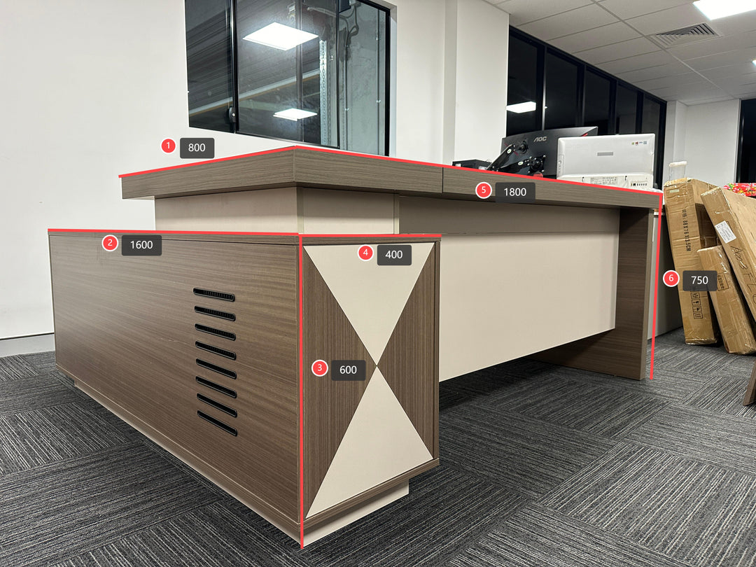 Corner desk with storage/ corner work station/ L shaped desk A003 Light Brown