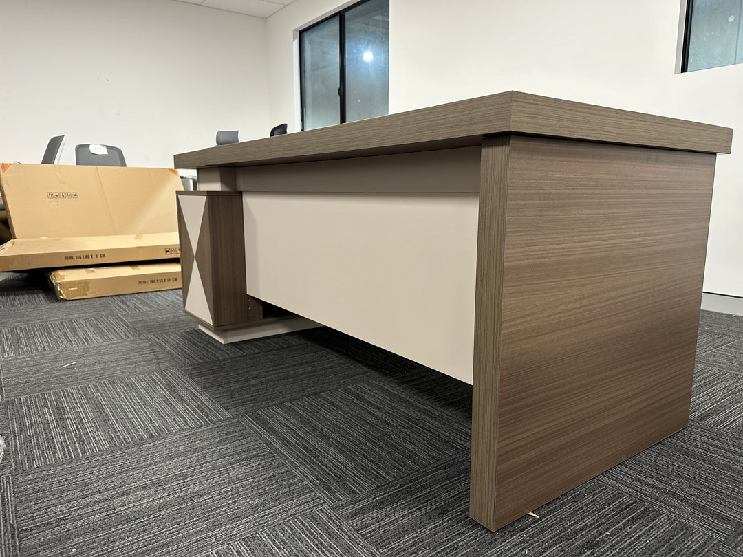 Corner desk with storage/ corner work station/ L shaped desk A003 Light Brown