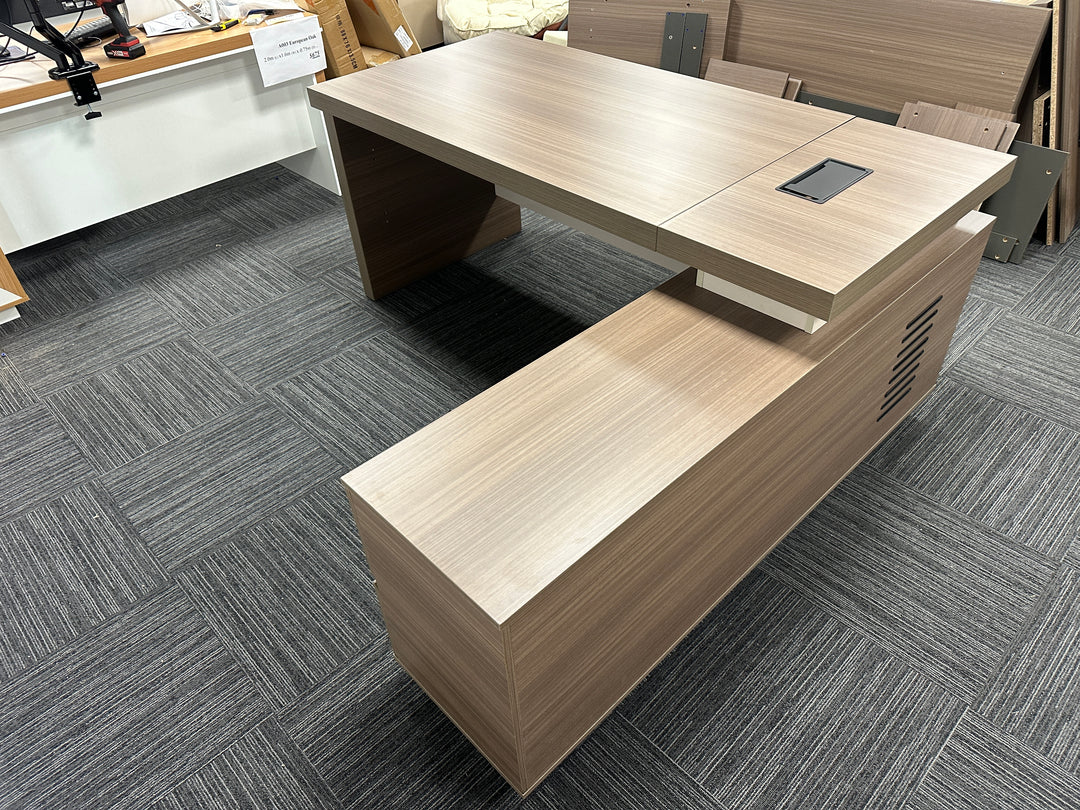 Corner desk with storage/ corner work station/ L shaped desk A003 Light Brown