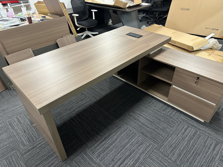 Corner desk with storage/ corner work station/ L shaped desk A003 Light Brown
