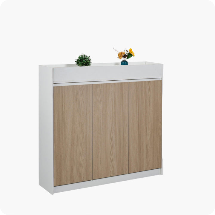 Nika White and Oak Planter Cabinet – Modern Storage Unit