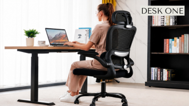Adjustable office chair with mesh back and ergonomic lumbar support