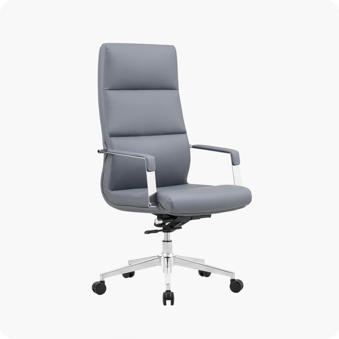 Desk One Comfort leather office chair fitted with an SGS-certified gas lift cylinder