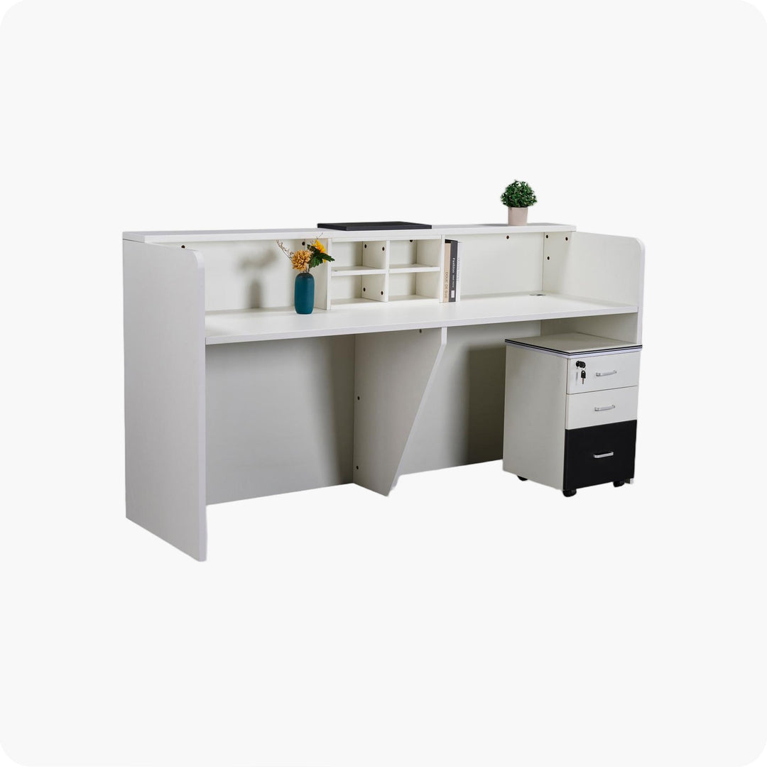 Reception area furniture: desks and waiting room seating