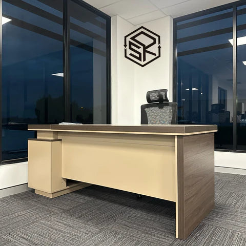 Modern L-Shaped Desk Collection with Deskone