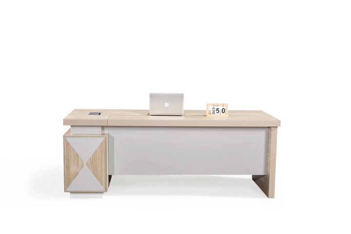 Corner desk with storage/ corner work station/ L shaped desk A003 Nika Grey