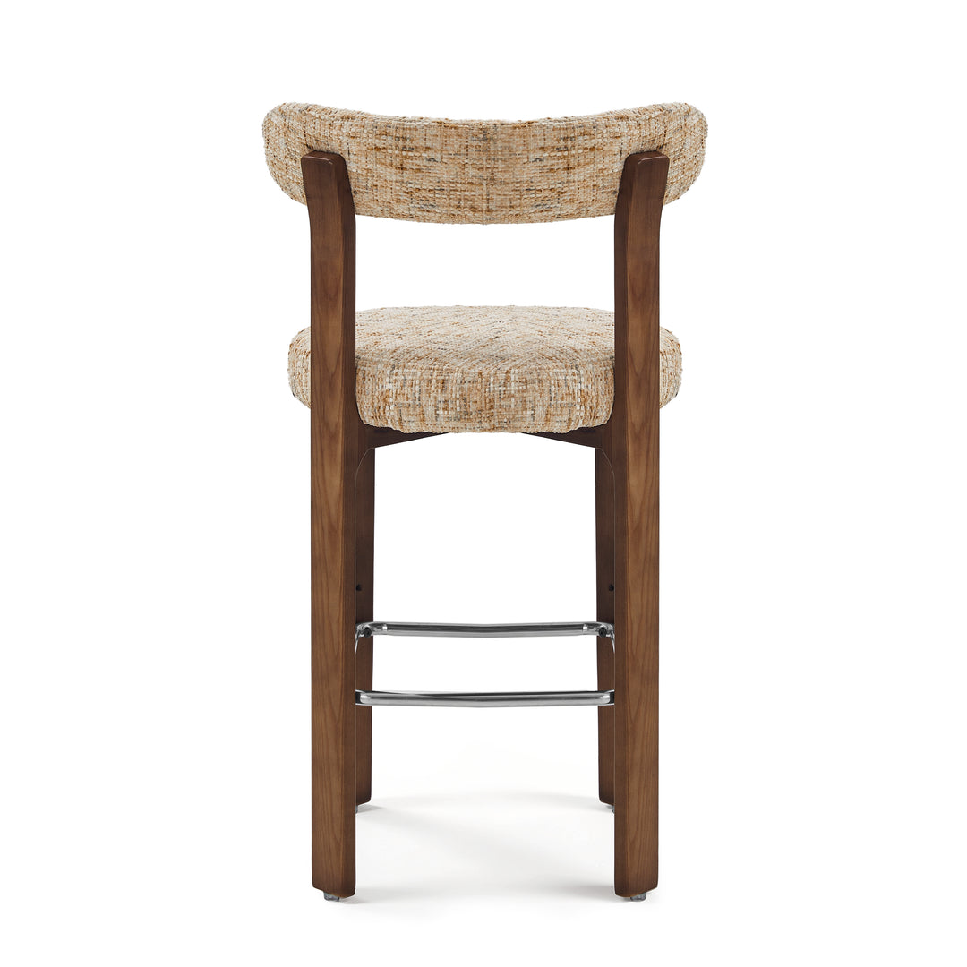 Desk One Soren Solid Wood Upholstered Bar Stool