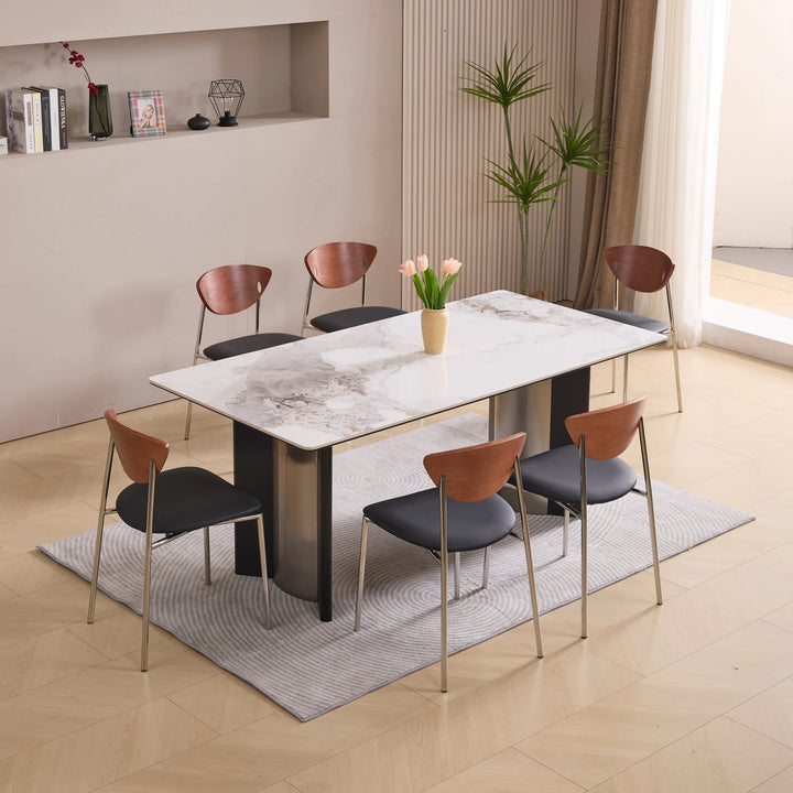 Desk One Rocco Mid-Century Curved Back Dining Chair