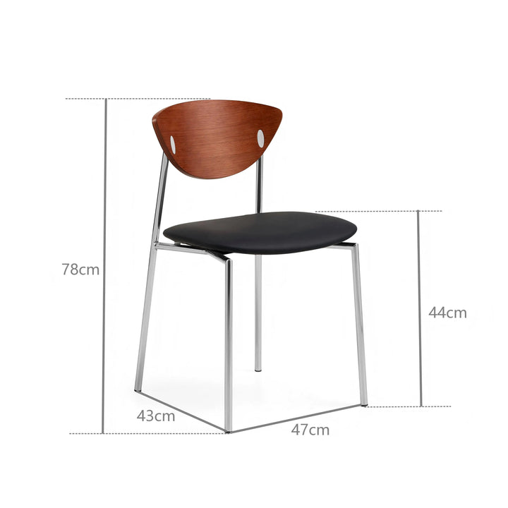 Desk One Rocco Mid-Century Curved Back Dining Chair