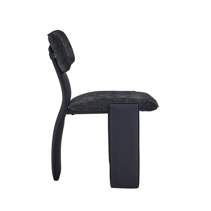 Desk One Pegaso Dining Chair – Textured Fabric Upholstery and Walnut Finish