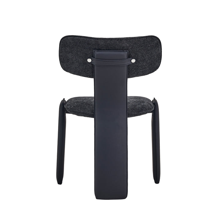 Desk One Pegaso Dining Chair – Textured Fabric Upholstery and Walnut Finish