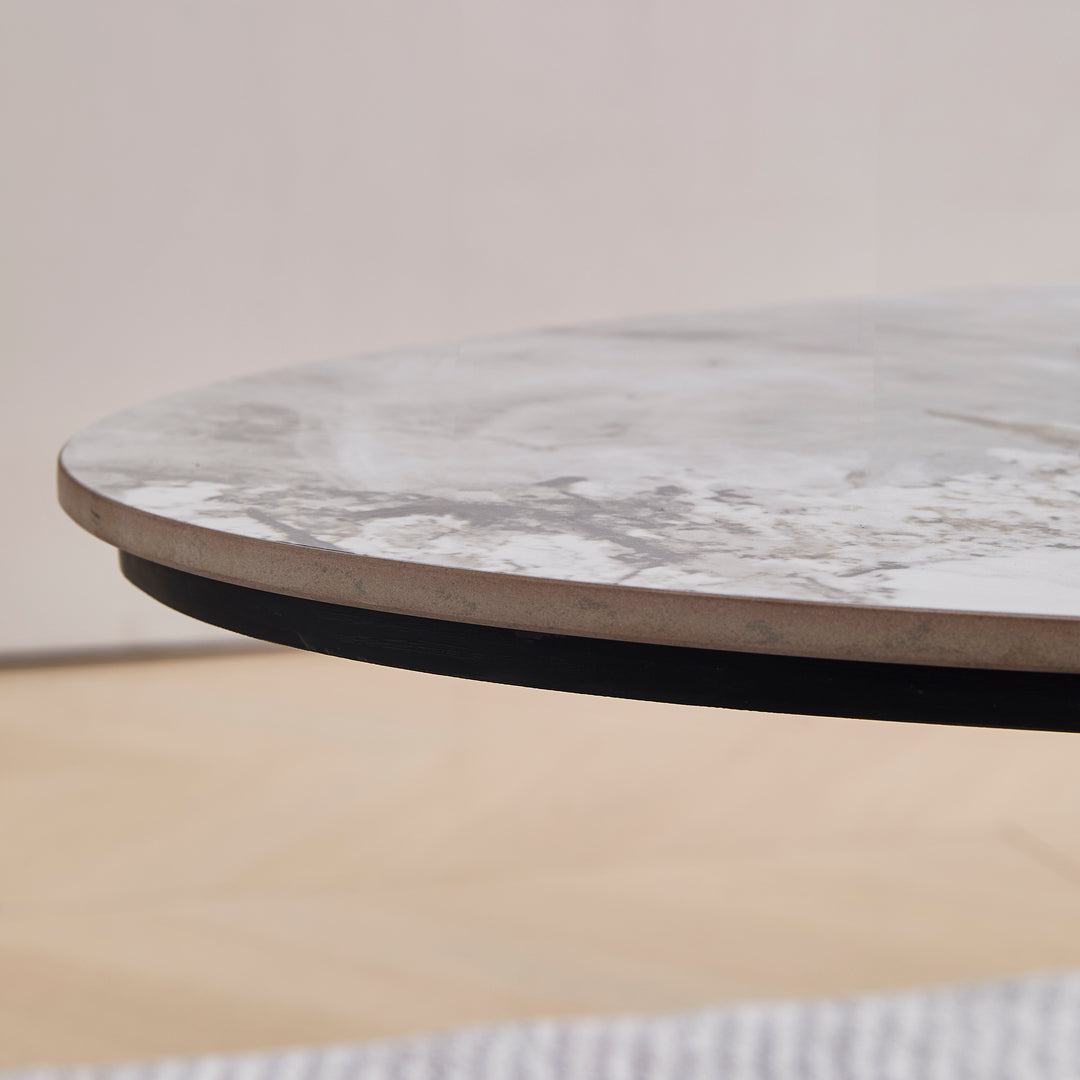 Desk One Renzo - White Sintered Stone & Walnut Designer Coffee Table