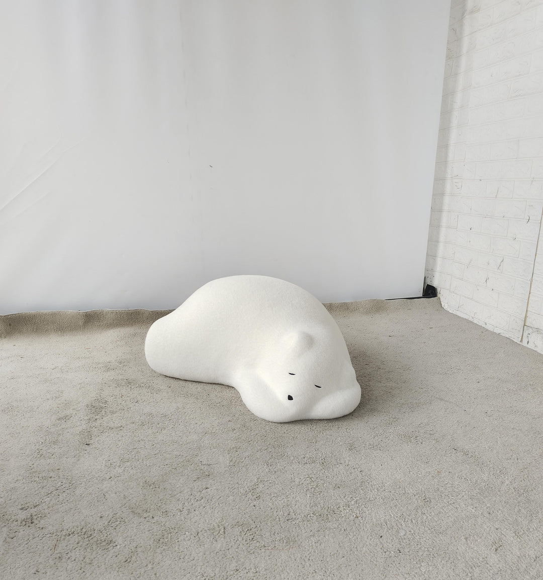 OGMAY Sleeping Bear Lazy Sofa Animal Seat Creative Polar Bear Celebrity Lying Bear Backrest Pillow