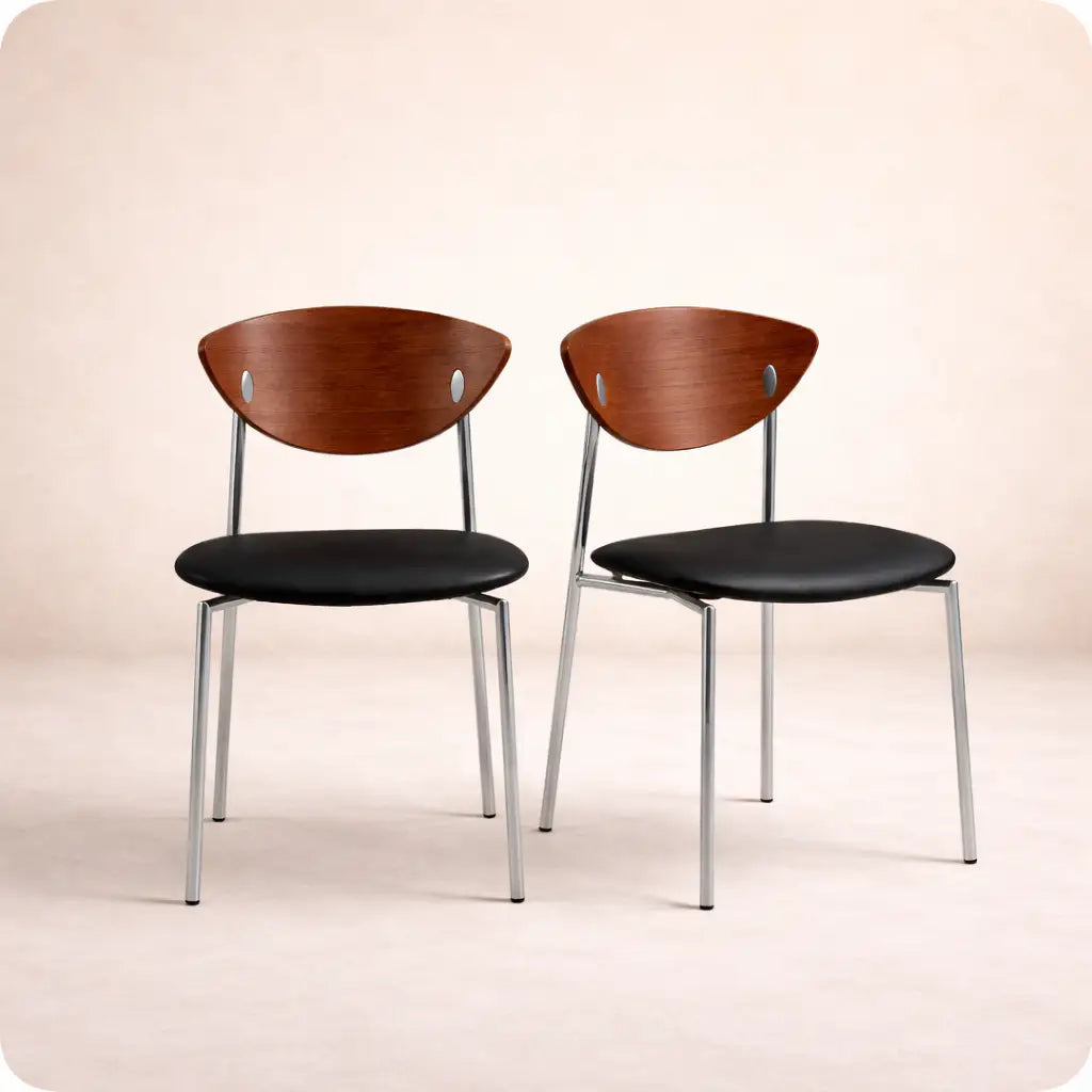Desk One Rocco Mid-Century Curved Back Dining Chair