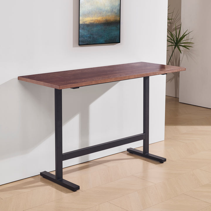 Desk One Varen Walnut Bar Table with Black Metal Frame
