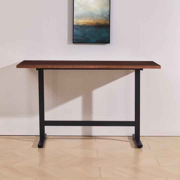 Desk One Varen Walnut Bar Table with Black Metal Frame