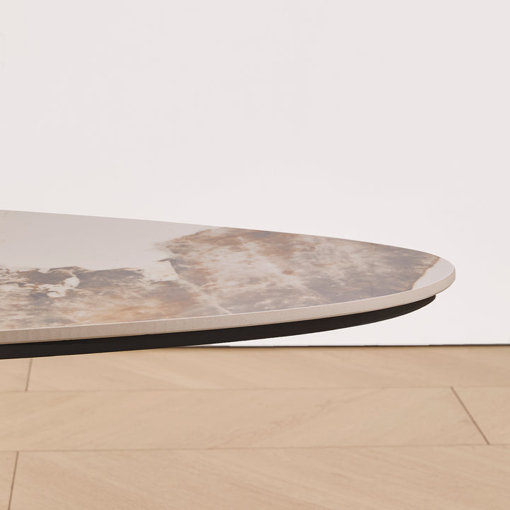 Desk One Varenna Oval Marble-Effect Coffee Table