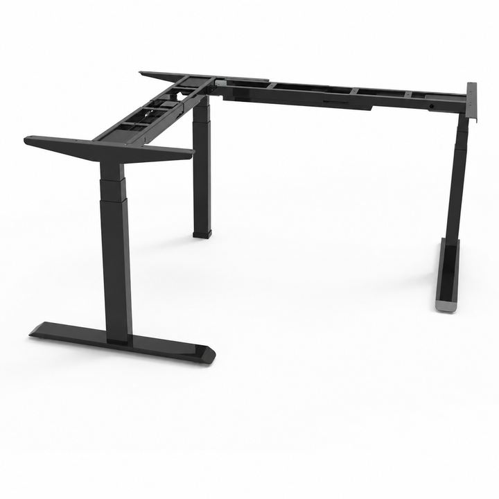 Desk One 3-Leg L-Shaped Standing Desk Frame – Triple Motor Heavy Duty Corner Desk Base