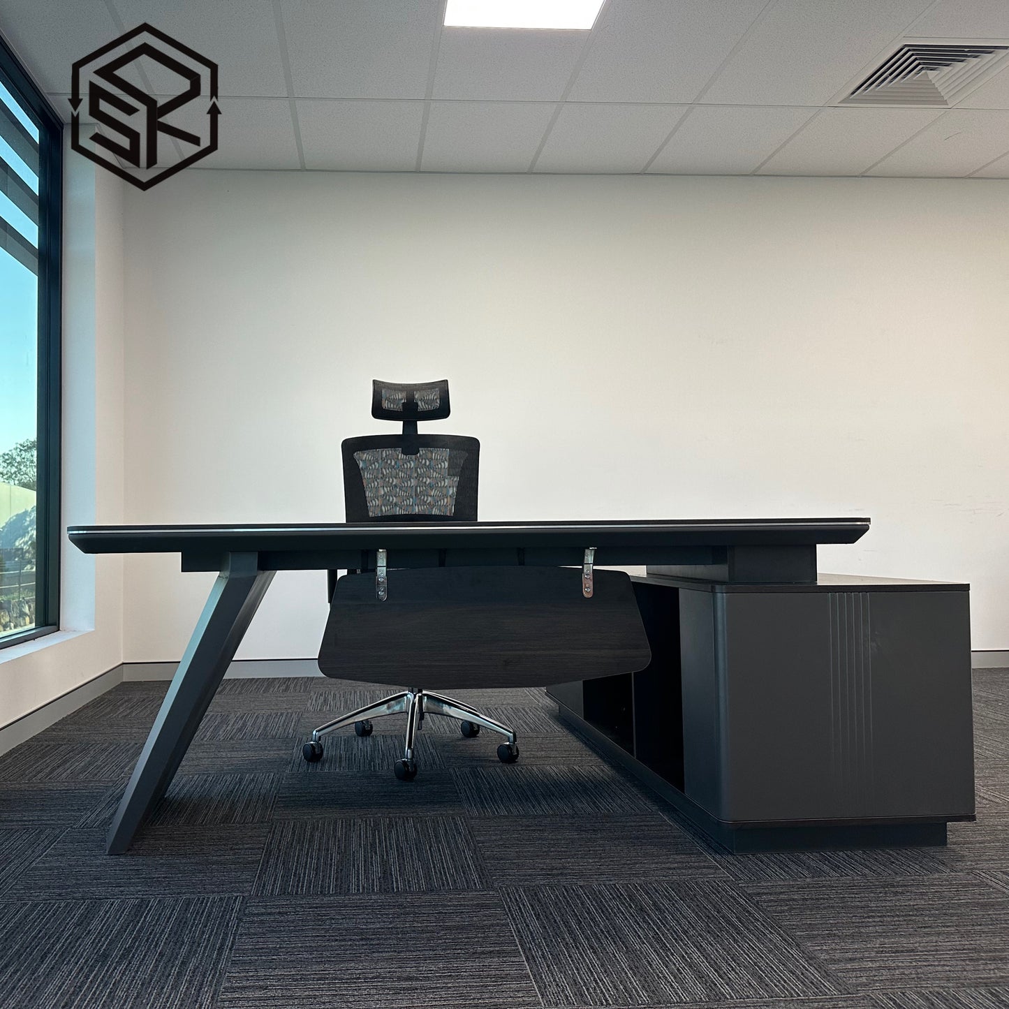 Corner desk with hutch/ corner work station/ L shaped desk A008