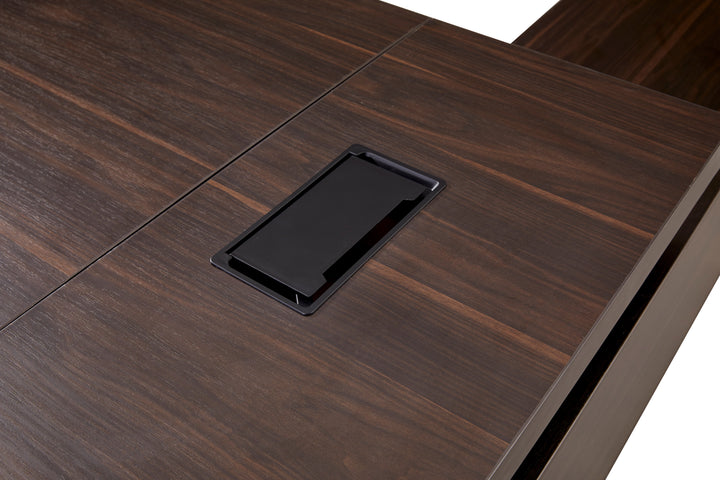 Corner desk with storage/ corner work station/ L shaped desk A003 Tian Walnut
