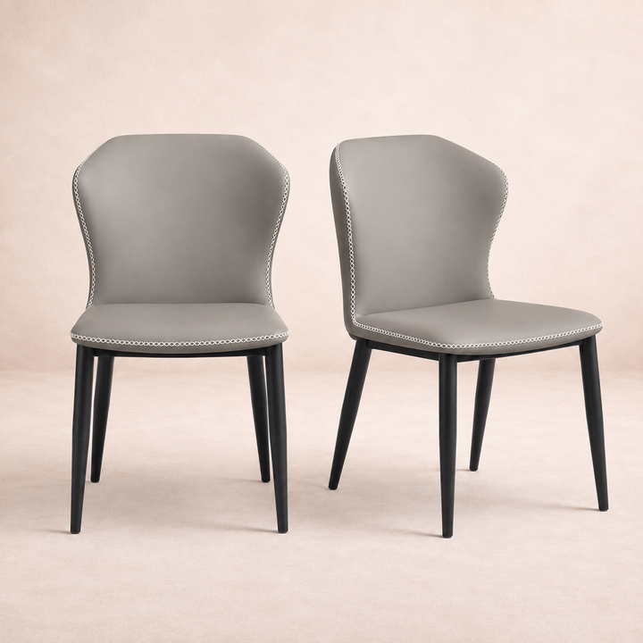 Desk One Lumo - Curved PU Leather & Edge Stitch Dining Chair