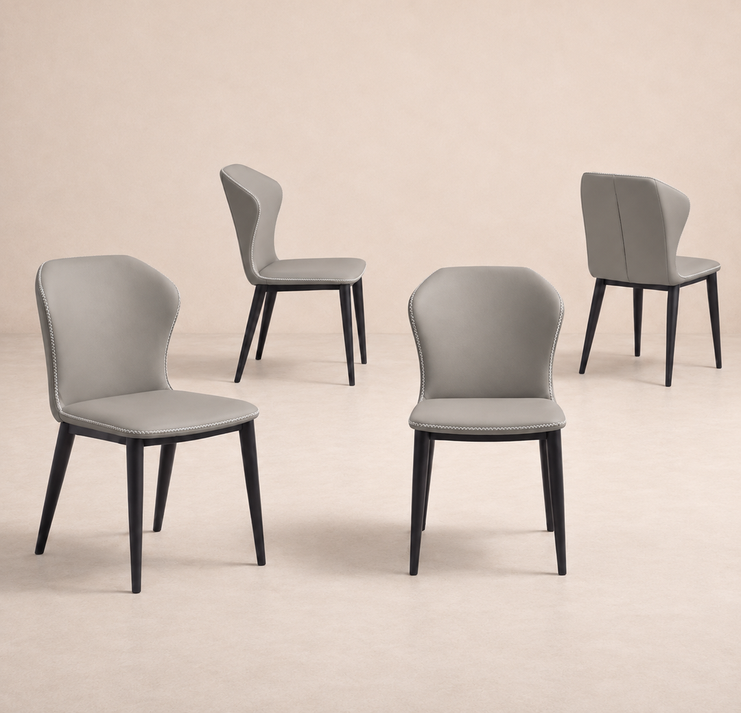 Desk One Lumo - Curved PU Leather & Edge Stitch Dining Chair