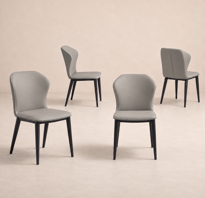Desk One Lumo - Curved PU Leather & Edge Stitch Dining Chair