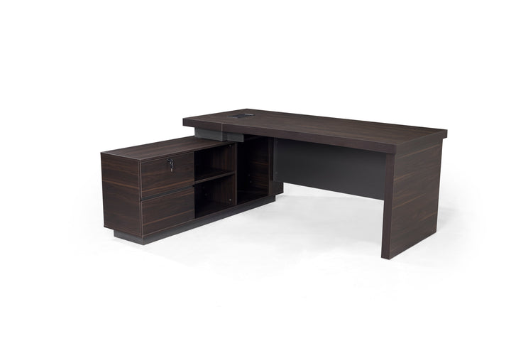 Corner desk with storage/ corner work station/ L shaped desk A003 Tian Walnut