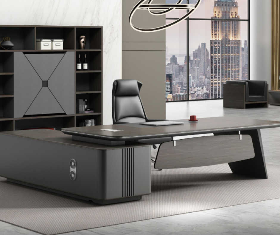 1. Deskone CORNER DESK WITH HUTCH A008