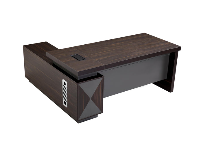 Corner desk with storage/ corner work station/ L shaped desk A003 Tian Walnut