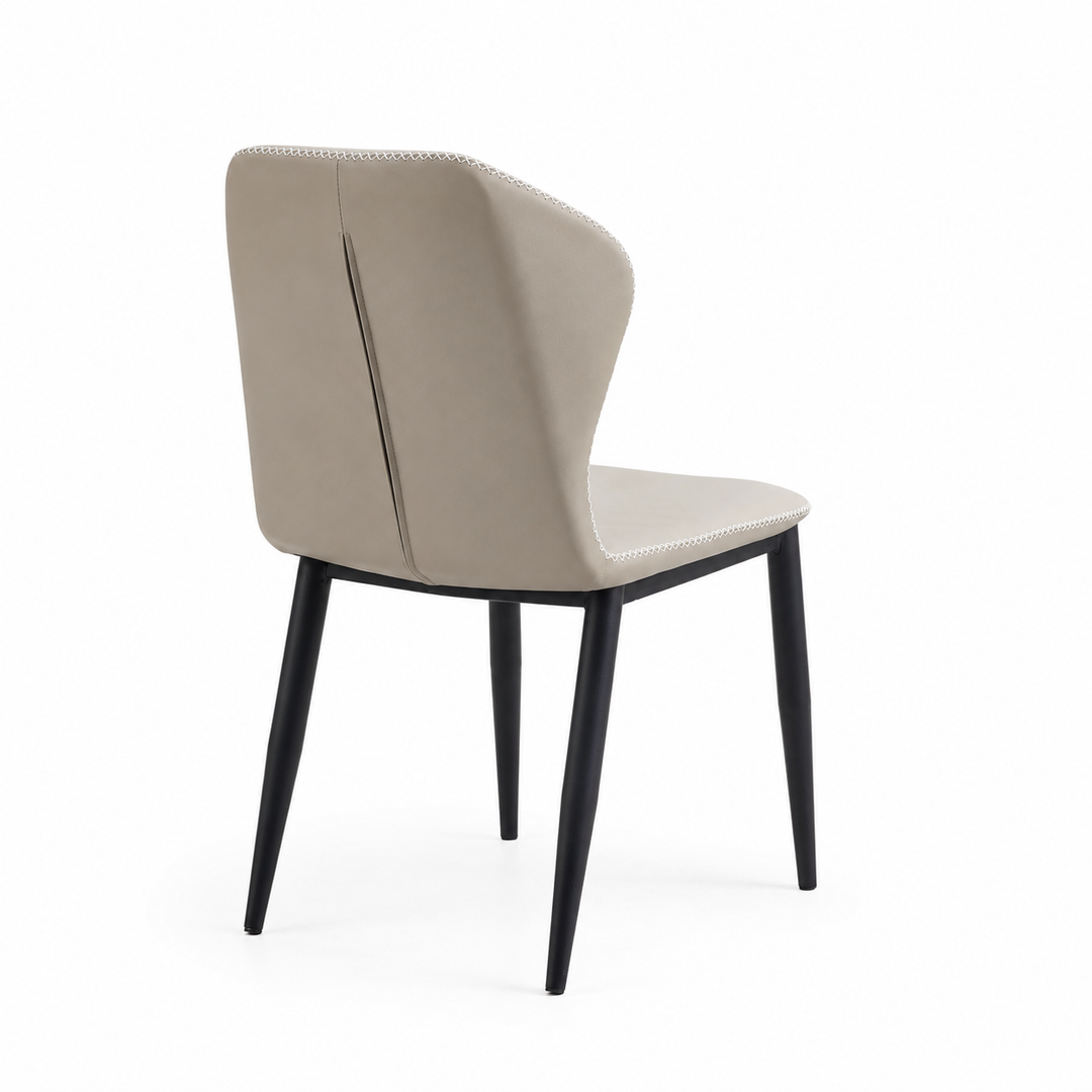 Desk One Lumo - Curved PU Leather & Edge Stitch Dining Chair