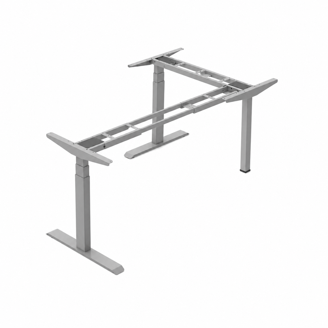 Desk One 3-Leg L-Shaped Standing Desk Frame – Triple Motor Heavy Duty Corner Desk Base