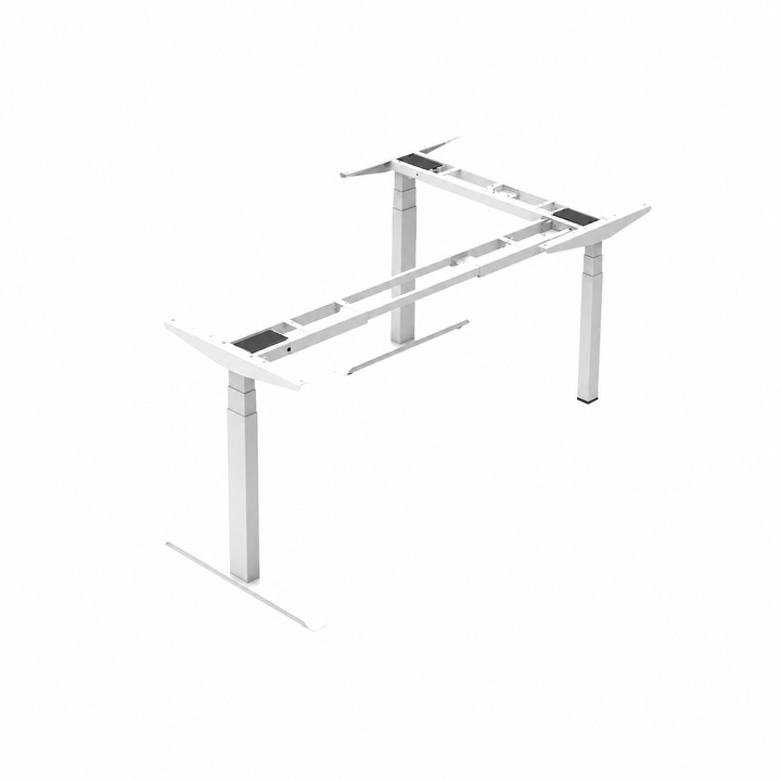 Desk One 3-Leg L-Shaped Standing Desk Frame – Triple Motor Heavy Duty Corner Desk Base