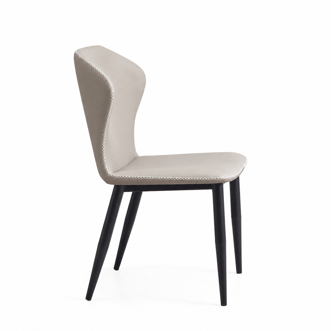 Desk One Lumo - Curved PU Leather & Edge Stitch Dining Chair