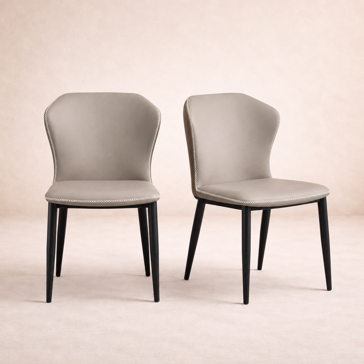 Desk One Lumo - Curved PU Leather & Edge Stitch Dining Chair