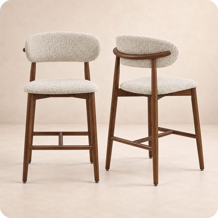 Desk One Liora Curved Back Upholstered Counter Stool