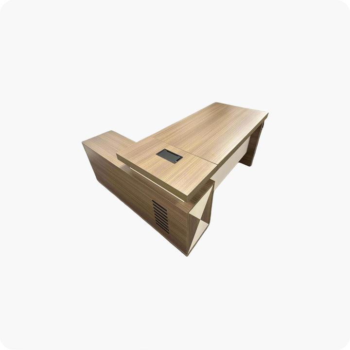 Corner desk with storage/ corner work station/ L shaped desk A003 Light Brown