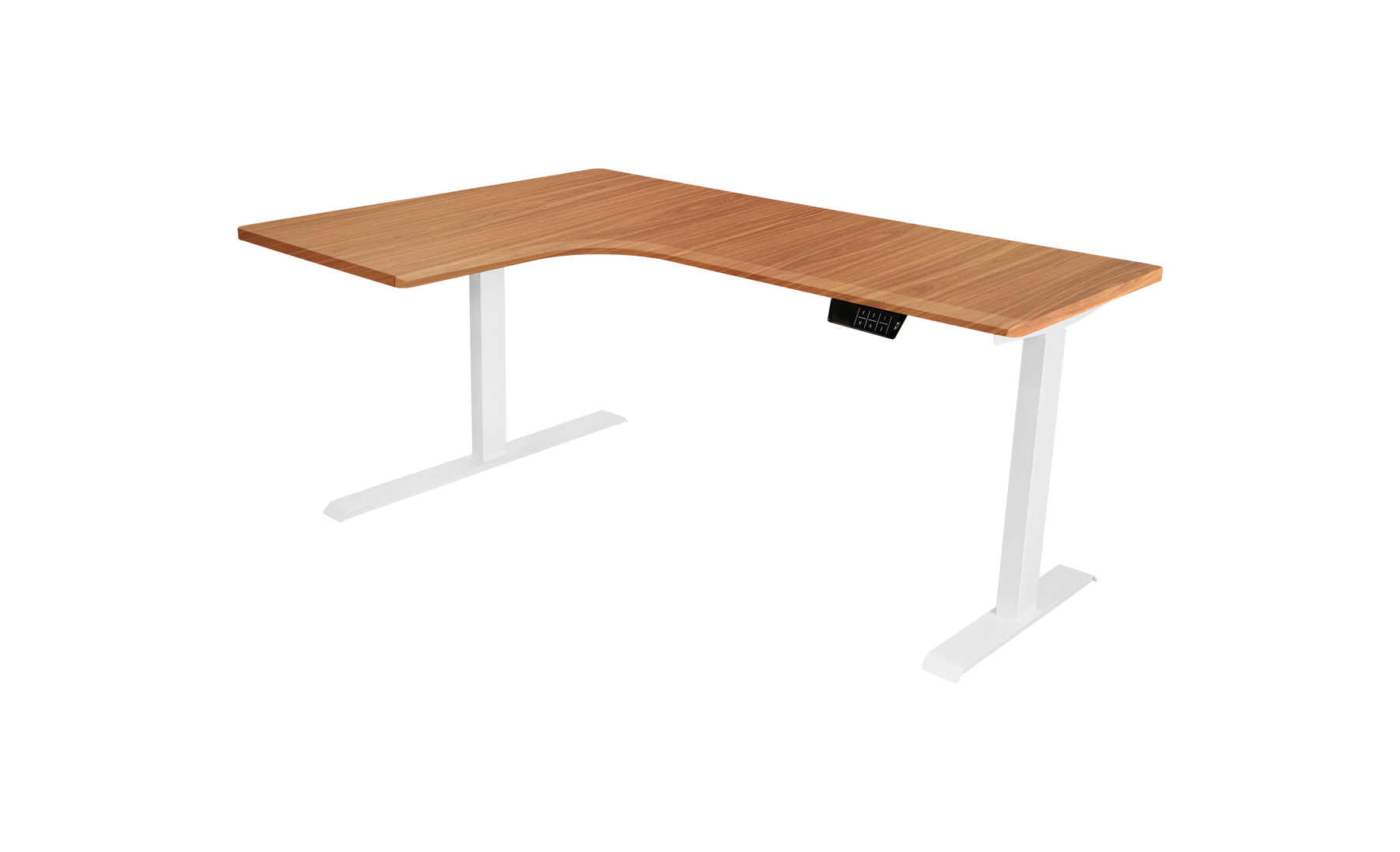 1. Deskone L-Shaped Corner Adjustable Standing Desk with Dual Motors
