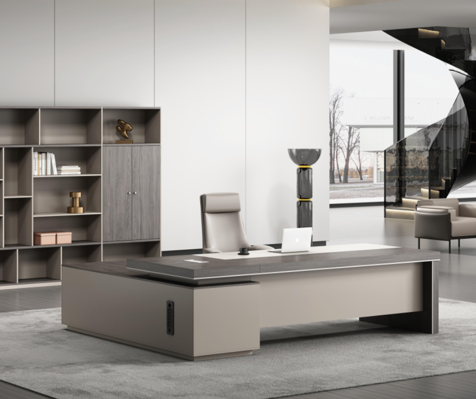 2. Deskone CORNER DESK WITH SIDE CABINET L SHAPED DESK K601 ROSE WOOD$341.00