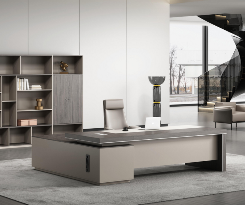 1. L Shaped Desk K601 Rose Wood