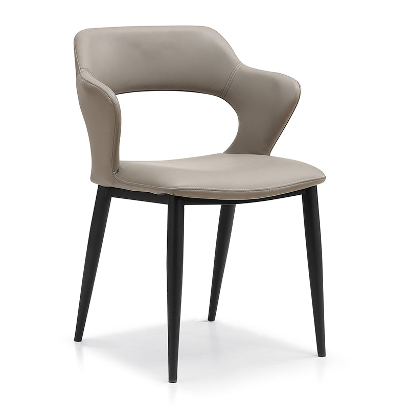 2. DeskOne SculptArm Chair (Faux Leather Curved Armrest)
